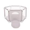 Selonis Hexagon 6 Side Play Pen with 100 Balls, Grey:pearl/grey/transparent/powder Pink
