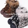 [Weird Aestheticism] Thick-soled Burst Leather Fur Snow Boots for Women's 2025 Autumn and Winter New Velvet Thickened Cotton Shoes
