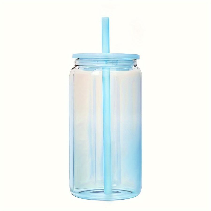 1pc 16oz (480ml) Gradient Color Mason Cups Glass Cup with Lid and Straw  Reusable Tumbler for Iced Coffee Smoothies or Boba Mug