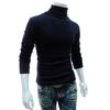 Warm Knitted Shirt Chic Top Turtleneck Solid Color Stretchy Knitted Shirt