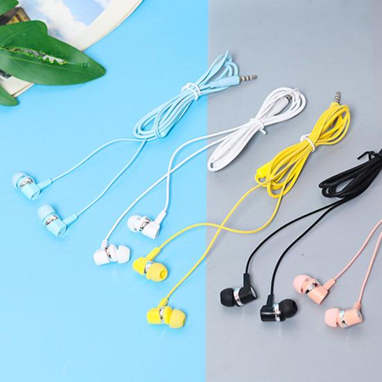 Wired Earphone High Fidelity 6D Surround Sound Effect Ergonomic 3.5mm Stereo Sports In-ear Earbud for Running