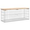 VidaXL Gabion Design Garden Bench 103x31.5x42 Solid Pine Wood, Garden Seat, Park Bench, Picnic Bench 834350