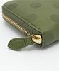 55215 Made In Japan Cow Leather Dot Pattern Round Long Wallet [un Signet] [Genuine] (free Green)