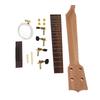 Ukulele Neck Fretboard Replacement Kit Neck String Knobs Bridge Rosewood Fingerboard Set for 23