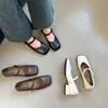 2025 Spring and Autumn New Fashion Versatile Retro Square Head Thick Heel Mary Jane Shoes Fairy Fairy Wind Gentle Word