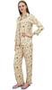 Peach Shirt With Elastic Waist Pajama Pant 2 Pcs Printe Night Wear