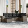 VidaXL Garden Lounge Set with Cushions 6 Pcs, Patio Sofas, Patio Furniture Set, Outdoor Furniture, Grey 3255197