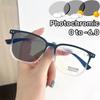 Men Women Square Anti Blue Light Finished Prescription Eyewear Fashion Photochromic Myopia Glasses Ultralights Retro Glasses