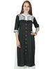 Bimba Women Black Rayon Kurta Kurti 3 4 Sleeve Formal Casual Tunic