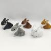 Simulation Rabbit Plush Toy Children Cognition Chicken Model Figurine Realistic Furry Animal Doll Chicken Easter Gift Kids