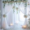 White Sheer Wedding Drape Gauze Arch Draping Fabric Champagne Drapes Backdrop Curtain Outdoor Drapery Panel for Wedding Ceremony Bridal