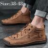 Men's Leather Boots Large Size Shoes 38-48 Handmade Men's PU Leather Shoes Soft Sole Casual Shoes