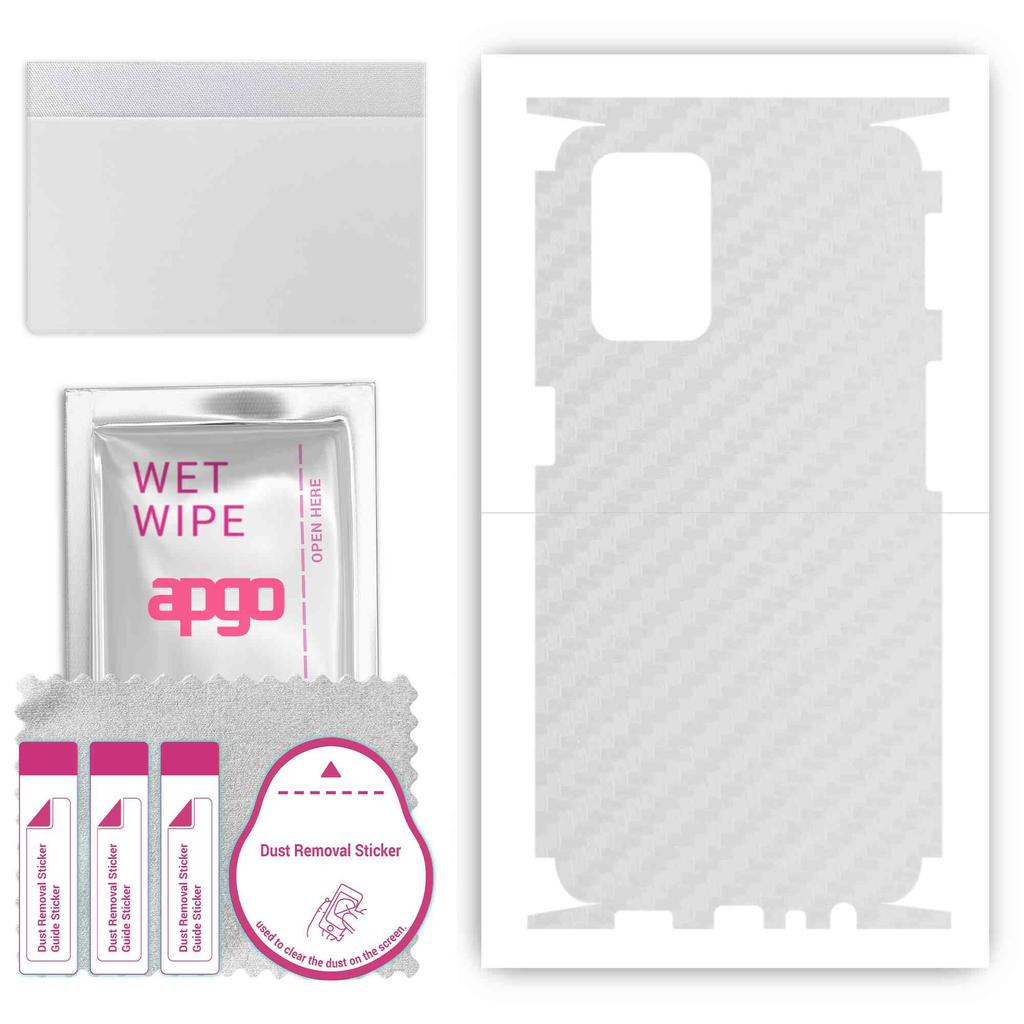 apgo Protective Skin Sticker for the Back+sides Compatible with Oppo A54 (2021), Full Wrap Film, Foil, Vinyl - Pattern Transparent Carbon