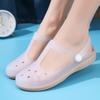 Round Headed Lightweight Anti Slip Summer Women's Shoes, Women's Flat Sandals, Outdoor Toe Caps, Plus Size Beach Shoes