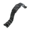 22mm Metal Watch Band Stainless Steel Oyster Bracelet DLC Black V Clasp for Seiko 5 Sports SBSA025 and More