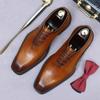 Fashion New Men's Handmade Genuine Leather Shoes Oxford Laser Carved Business Party Shoes Men's Shoes Italian Formal Shoes 37-46