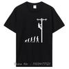 Evolution Of Lineman T-shirt Men Birthday Gift Electrician Men Dad Papa Father Husband Cotton T Shirt Clothing Oversized Tshirt