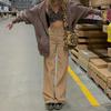 Corduroy Baggy Joggers Women Vintage Wide Leg Pants Brown Low Waist E Girl 90s Aesthetic Trousers Female Sweatpants