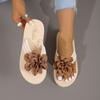 New Summer Slippers Outdoor Beach Flip-flops Cute Flower Bow Decoration Casual Flat Slippers Shoes for Women Slides