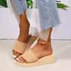 Knitted Wedges Slippers for Women 2024 Summer Chunky Platform Wedge Heels Sandals Woman Light Thick Sole Beach Shoes Mujer