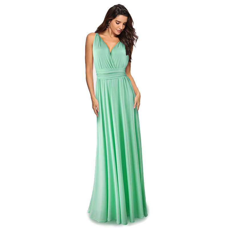 Sexy Women's Fashion Long Dress Beach Bridesmaid Convertible Wrap Party Dress Women