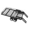 RC Trailer 1/18 Scale Metal Hitch Mount Double Axle with 4 Tires Upgrade Parts Accessories