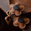 Flower Flower Original Design Leather Handmade Car Key Bag Pendant Personality, Female Gift Keychain