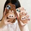 For iPhone 17 16 15 14 13 12 11 Pro 7 8 Plus X XS Max XR Kawaii 3D Cartoon LaBuBu Monsters Soft Silicone Cover With Holder Case