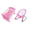 Kids Furniture Playset Toy, Bouncer and Cradle Crib with Mattress & Quilt , High Quality ABS Plastic