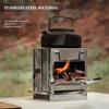 1pc Portable Outdoor Folding Wood Stove - Compact Stainless Steel BBQ Grill for Camping and Picnics
