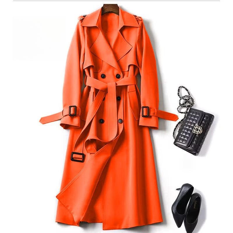 Trench Coat Women In The Long Section of The Spring and Fall New Korean Version of The Large Size Coat Over The Knee Jacket