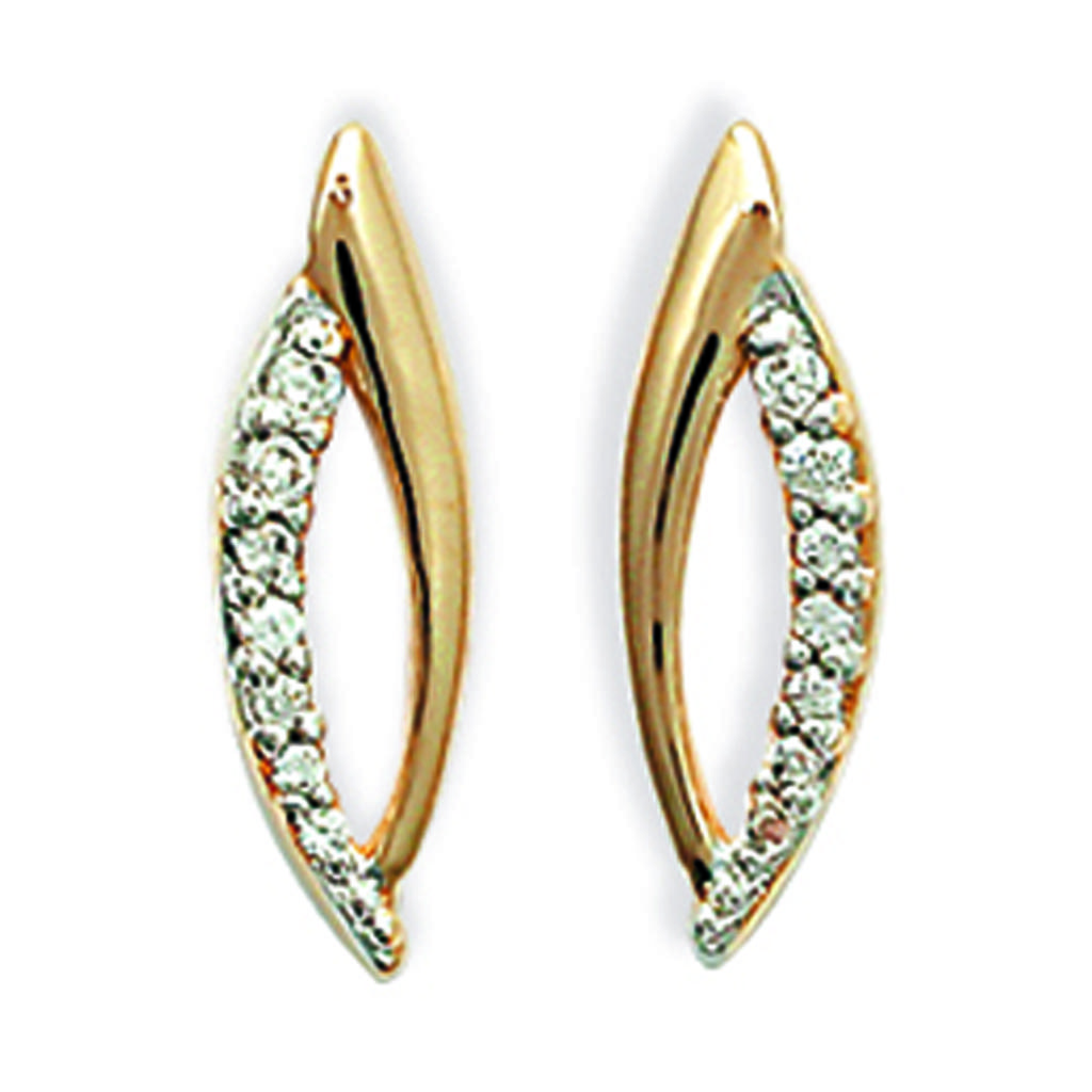 Les Trésors De Lily [F1296] - Gold Plated 'Darling' Earrings Golden White - 6x17 Mm