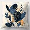 Blues Floral Simple Pattern Home Decor Pillowcase Living Room Sofa Polyester Cushion Cover with Zipper