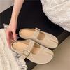 Ugly Cute Boken with Skirt Bag Head Half Slippers Women's Outer Wear 2025 Spring One Pedal Lazy Mary Jane Sandals Tide