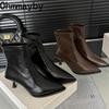 Autumn Design Pointed Toe Women Ankle Boots Sexy High Heels Pointed Toe Shoes Modern Short Botas Para Mujer