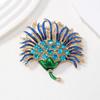 Heavy Industry Fashion Oil Diamond Retro Gorgeous Flower Pendant Brooch Plant Brooch Clothing Accessories