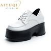 Women's Shoes Platform Spring  England Style Women's Loafers Retro Lace Up Fashion Girls Shoes