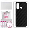 apgo Protective Skin Sticker for the Back Compatible with Tecno Spark 5, Wrap Film, Foil, Vinyl - Pattern Carbon Black