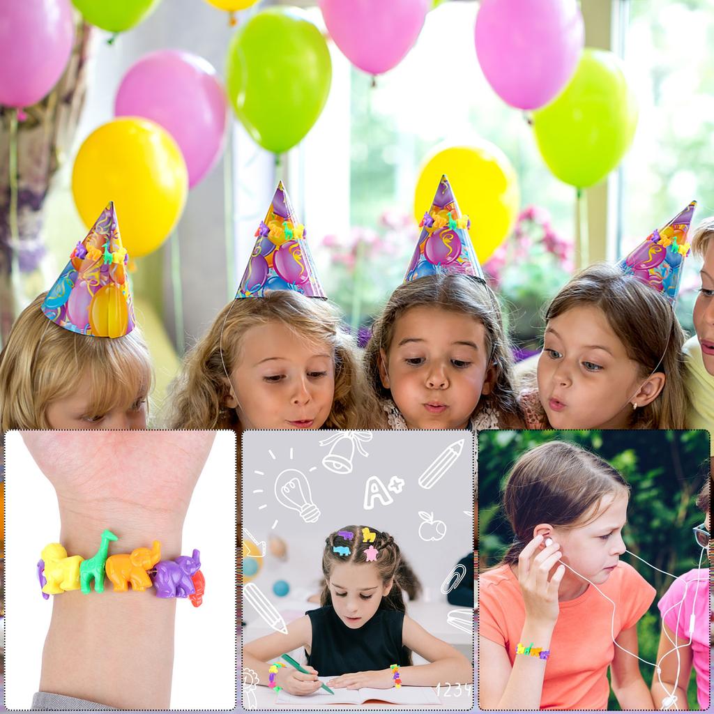 200 Pcs Mixed Animal Shaped Beads Colorful Marine And Jungle Animal Spacer Beads