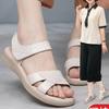 Mom Shoes Summer New Sandals Women's Soft Sole Comfortable Middle-aged Women's Shoes Casual Fashion Middle-aged and Elderly Velcro Sandals