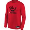 NBA Collaboration Chicago Bulls Quick-Dry Long Sleeve T-Shirt Kids Tops Red 3Z2B7FEJX-BUL