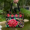 Fashion Embroidery Women Small Handbags National Floral Embroidered Lady Top-handle Bags Single-layer Beading Falp Carrier