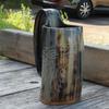 Norse Viking Tankard Fenrir Engraved Drinking Horn Mug