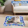 Water Sensory Playmat Interactive Cat Toys Self Play Mat with Sea Animal Patterns Inflatable Water-Filled Cool Summer Pet Toy for Pools Beaches