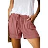 Plus Size Womens Drawstring Casual Elastic Waist Pocketed Loose Shorts Pants