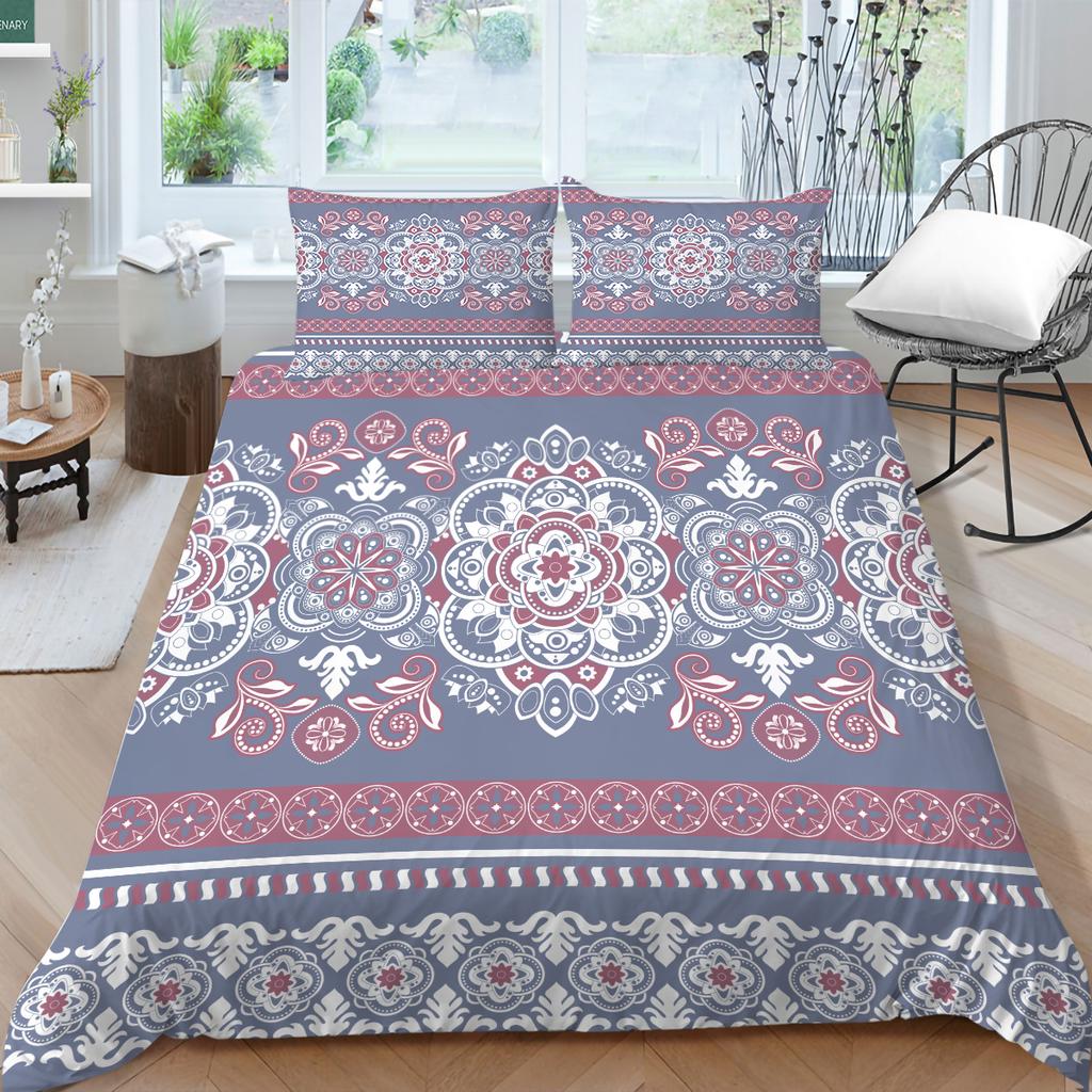 Богемный комплект постельного белья с богемным узором, пододеяльник, наволочка, 2/3 шт., ткань из микрофибры, полный размер, украшение для дома