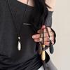 Metal Pendant Necklace Geometric Long Rope Chain Simple Sweater Chain  Clothing Accessory
