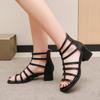 Women Summer New Square Very Open Toe Sandals Fashion Sexy Hollowed Out Narrow Strap Solid Color Sexy Party Dress Sandals 35-40