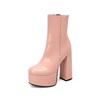 Women Shoes Ankle Boots High Heels Platform Riding Boots Sexy Round Toe Shoes Plus Size