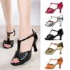 Sequins Women Latin Dance Shoes Soft Sole Interenational Standard Dancing Shoes Salsa Tango Heeled 7cm